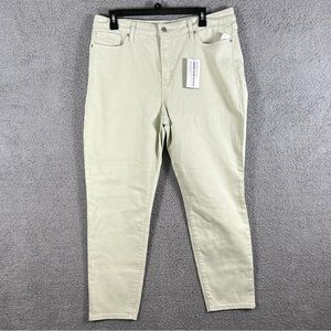 Old Navy High Rise OG Straight Jeans Womens Sz 14 Lemon Grass Secret Slim Pocket